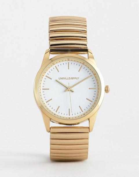 Reloj De Pulsera Elástica En Dorado De Asos Design