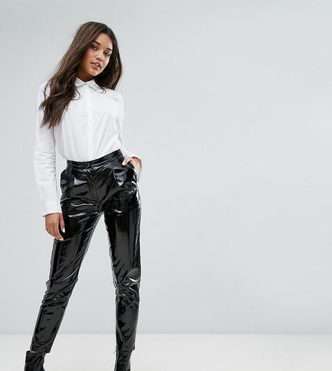 Missguided - Vinyl - Pantaloni A Vita Alta - Nero