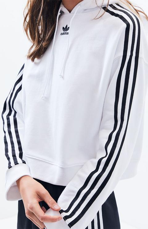 adidas white cropped sweatshirt