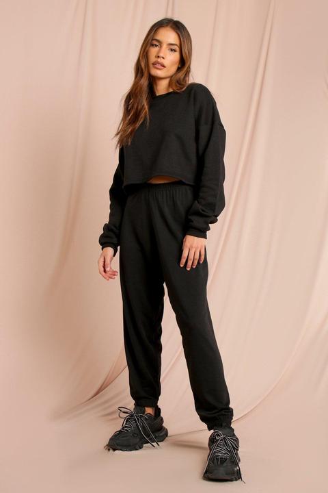 Womens Basic Oversized Joggers Black