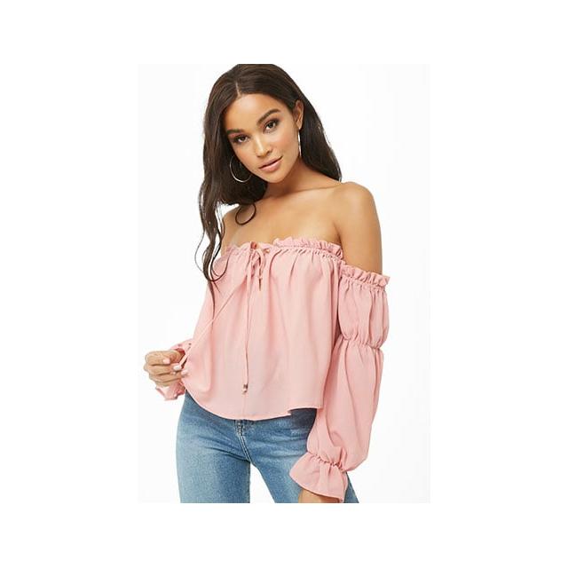 Forever 21 Off-the-shoulder Ruffle-trim 