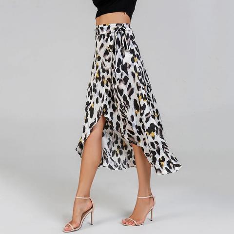 Waist Knot Leopard Print Skirt