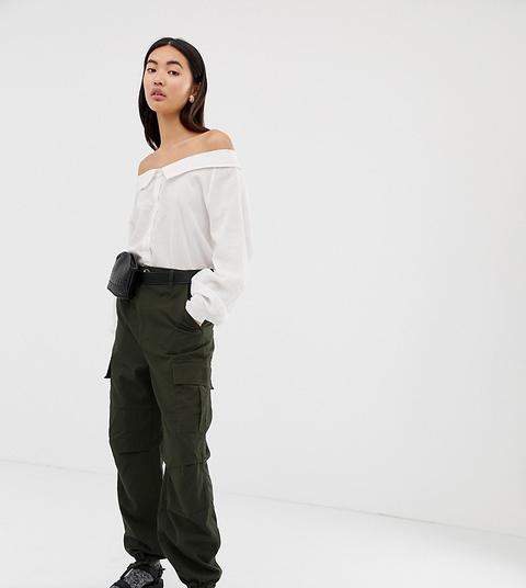 Pantalones Cargo Verde Caqui De Weekday