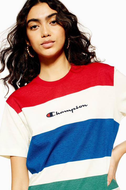 champion multi logo t shirt