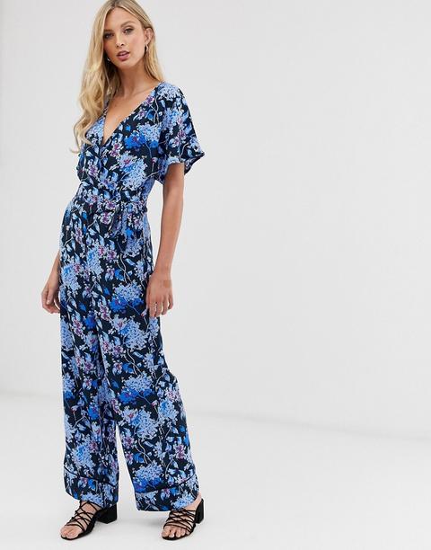Ichi - Tuta Jumpsuit A Portafoglio A Fiori - Multicolore
