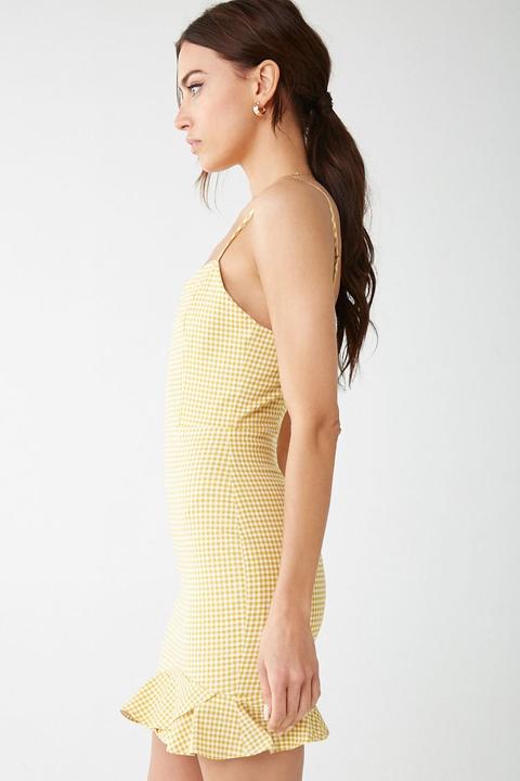 topshop yellow gingham dress