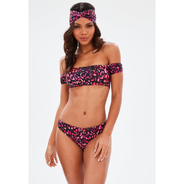 leopard print bardot bikini