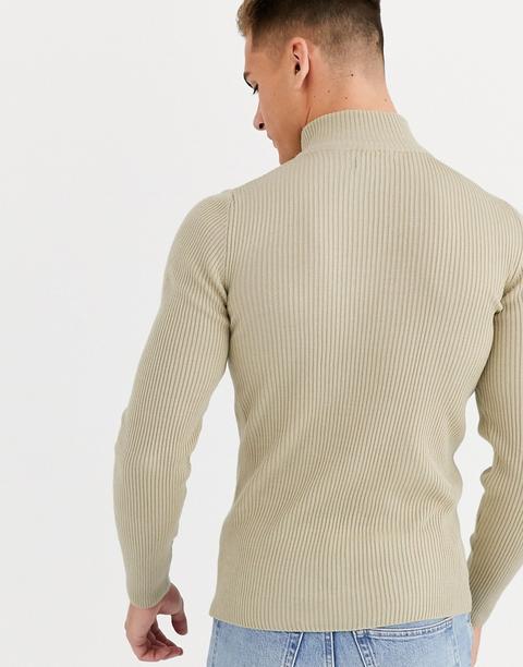 muscle fit half zip jumper