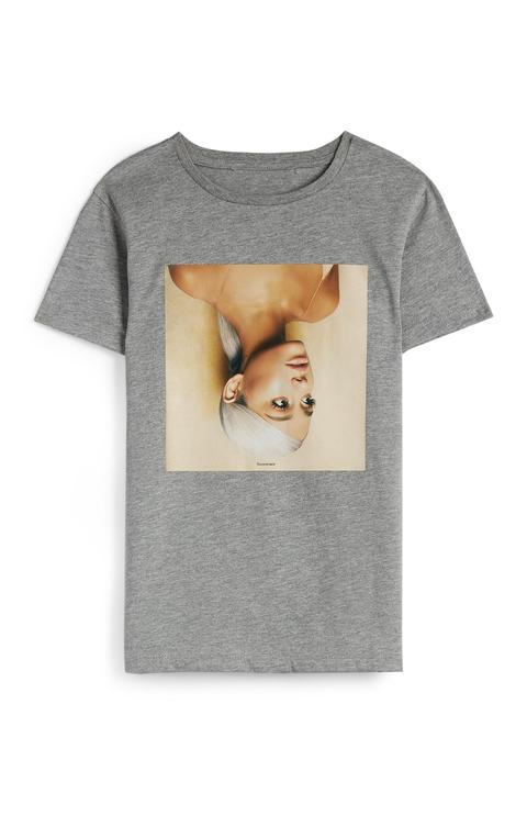 Camiseta Gris De Ariana Grande Para Niña Mayor