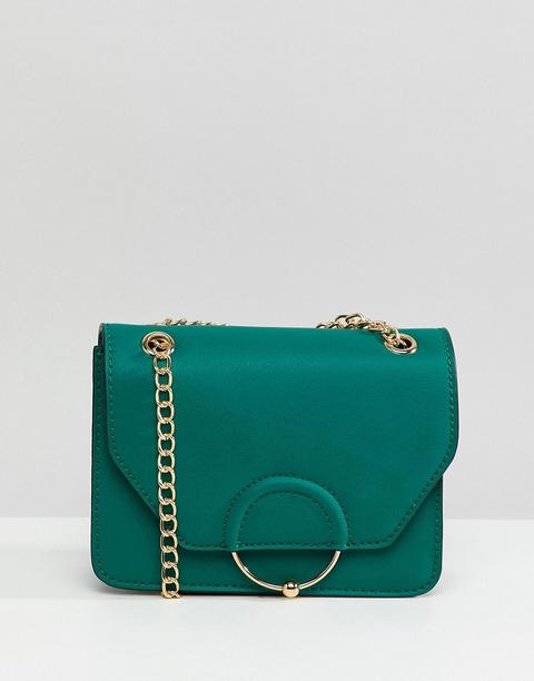 Bolso Bandolera Con Anillo, Bola Y Correa De Cadena De Asos Design-verde
