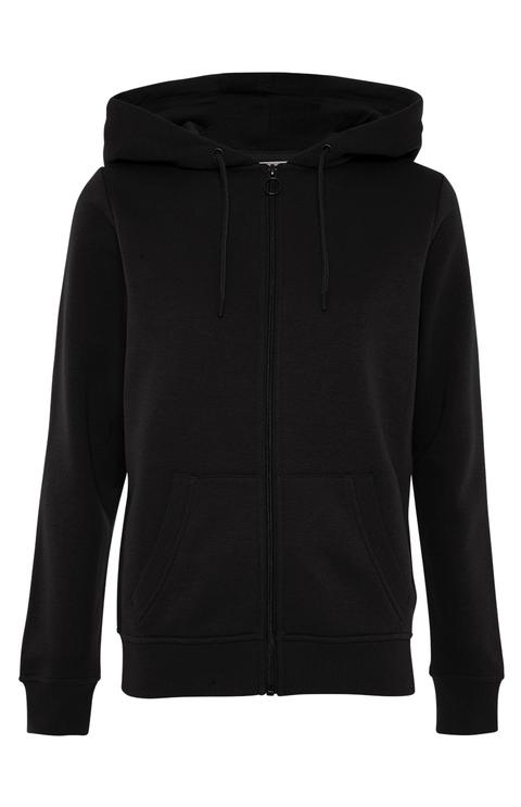 Sudadera Negra Con Capucha Y Cremallera