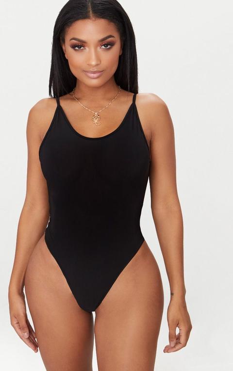 Shape Black Strappy Scoop Back Bodysuit