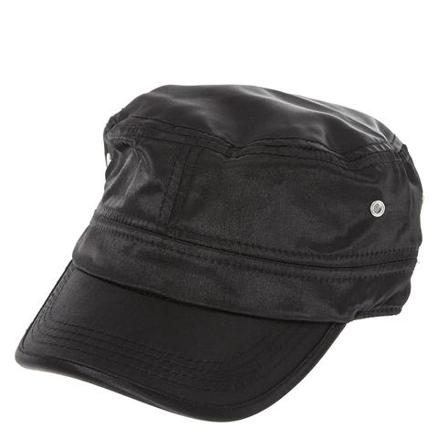 Black Satin Military Cadet Hat