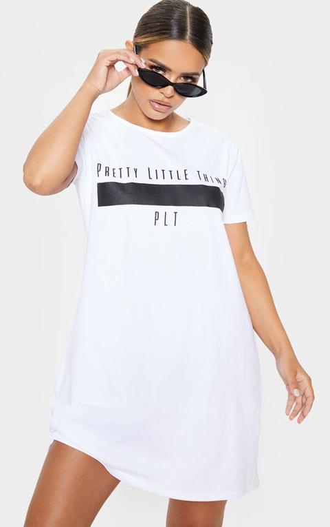 Petite - Robe Tee-shirt Blanche À Slogan I Am Enough, Blanc