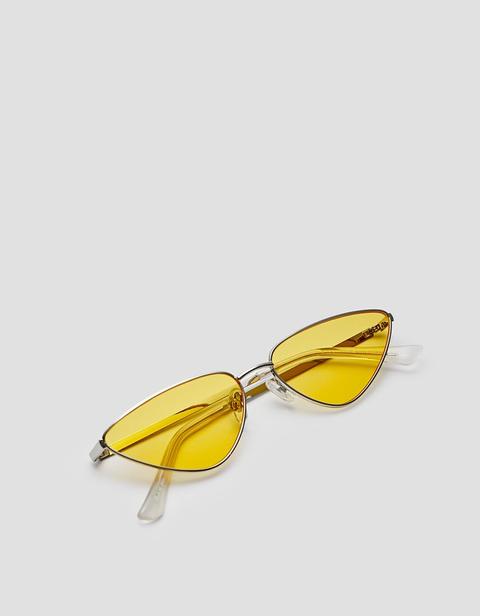 Occhiali Da Sole A Gatto Metallici Giallo from Stradivarius on 21 Buttons