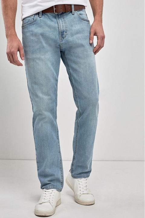 Mens Next Bleach Wash Slim Fit Belted Jeans With Stretch from Next on ...