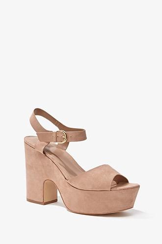 Forever 21 Faux Suede Wedges , Taupe