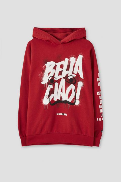 Sudadera La Casa De Papel X Pull&amp;bear Roja