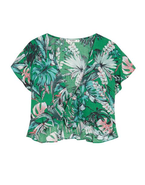 Top Estampado Tropical Nudo