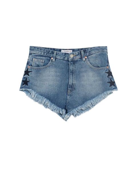 Short Denim Bordado Estrella