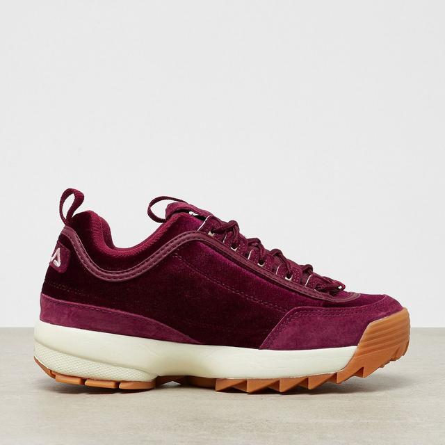 burgundy fila shoes