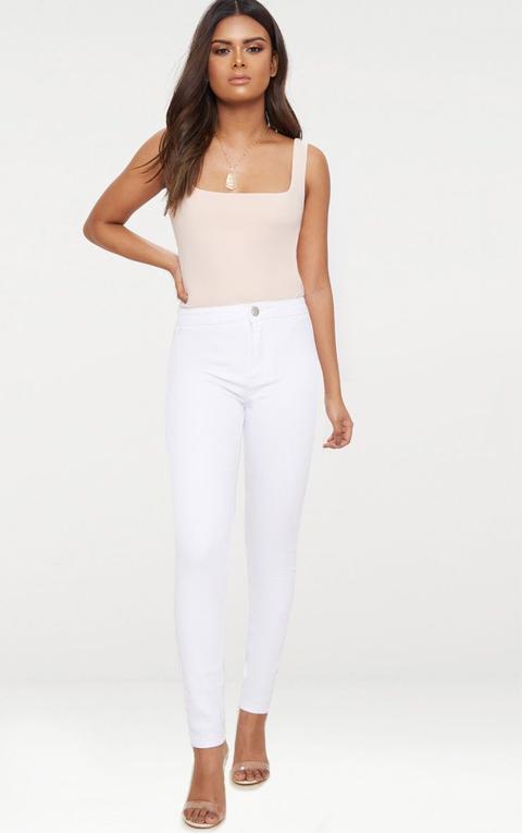 Petite White High Rise Skinny Jeans