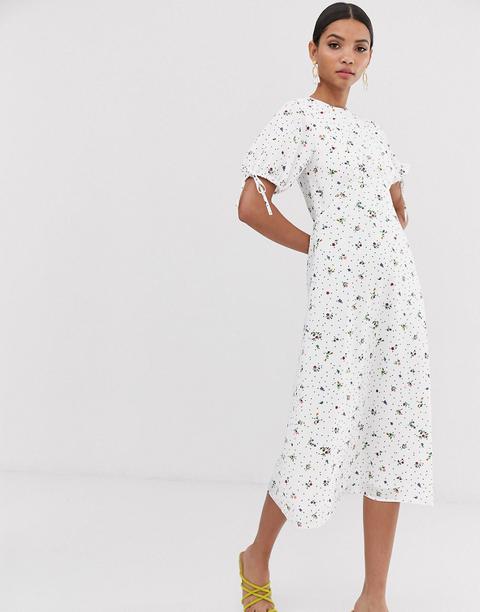 White midi tea sales dress