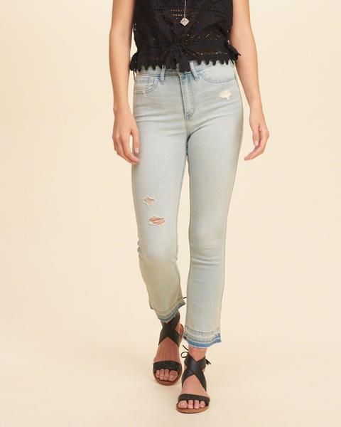 Jeans Ajustados Capri De Tiro Alto Hollister