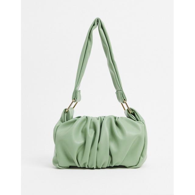 ASOS DESIGN ruched 70s shoulder bag in sage green - ShopStyle