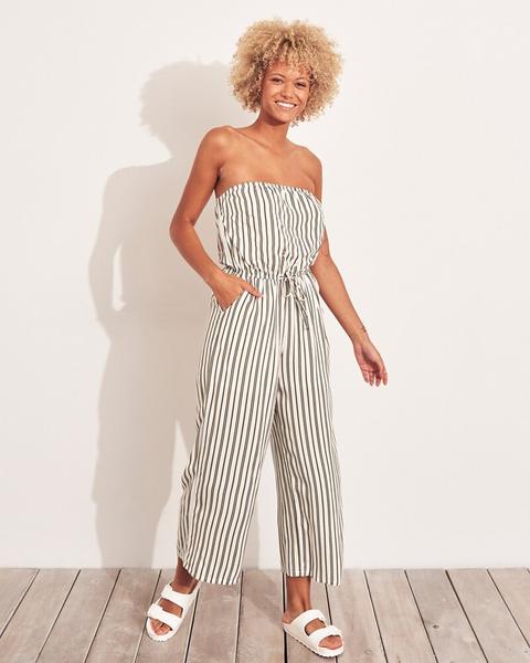 hollister crop wide leg jumpsuit