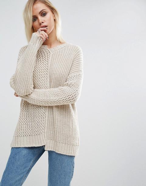 Asos - Maglione Effetto Ricucito - Beige