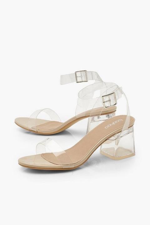 Clear strap low block 2024 heels