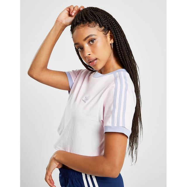 adidas originals california 3 stripes t shirt pink