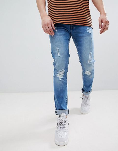 Voi Jeans - Jeans Skinny Con Strappi - Blu