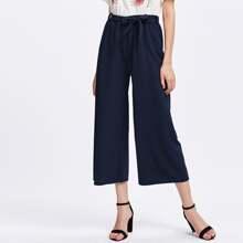 Pantalones Culotte Con Cinturón