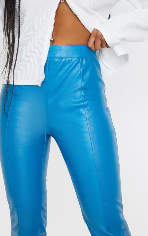 Rebellious Fashion leather look leggings coord in blue  ASOS