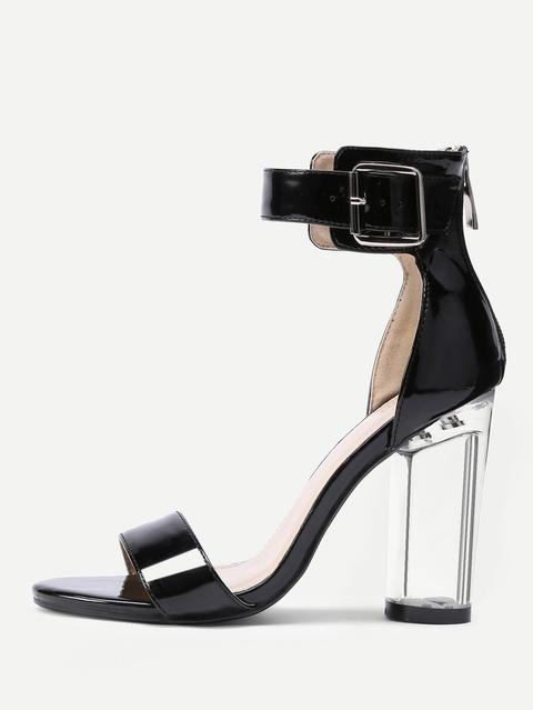 Two Part Clear Heeled Sandals