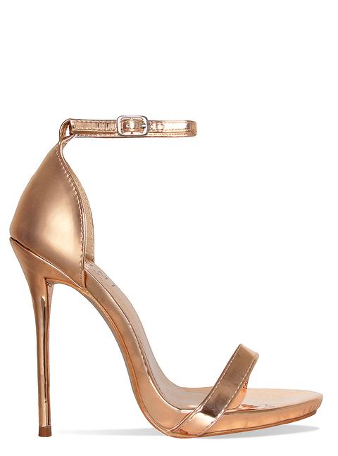 Selma Rose Gold Barely There Stiletto Heels