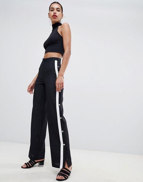 Prettylittlething Popper Contrast Stripe Trousers