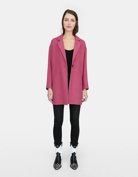 Cappotto Con Maniche Scese Rosa Chiaro