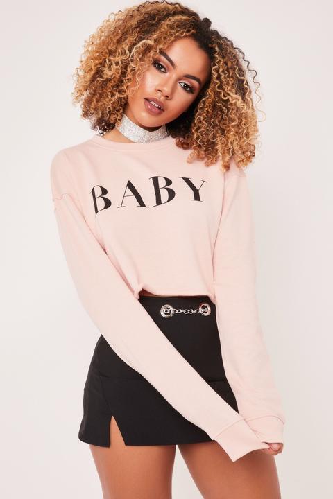 Rachel Nude Baby Print Cropped Jumper