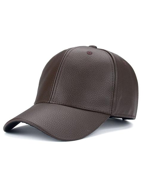 Outdoor Sunshade Pu Leather Baseball Hat