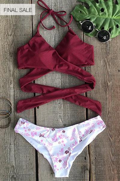 cupshe cross bikini