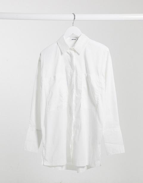 Camisa Blanca Extragrande De Popelina De Missguided-blanco