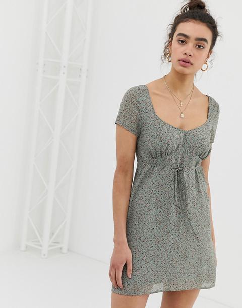 Emory Park Tea Dress In Ditsy Floral-grey