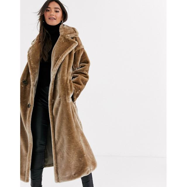 grey fur coat asos