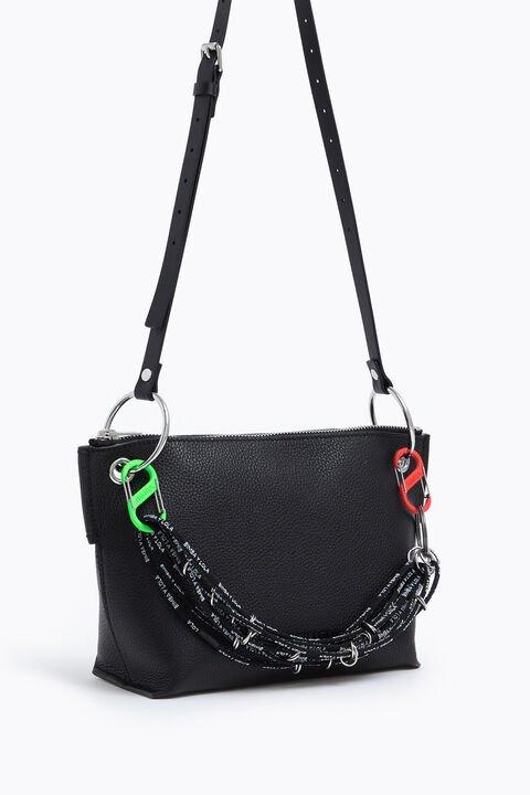 Bolso Bandolera Trapecio M Piel Negro