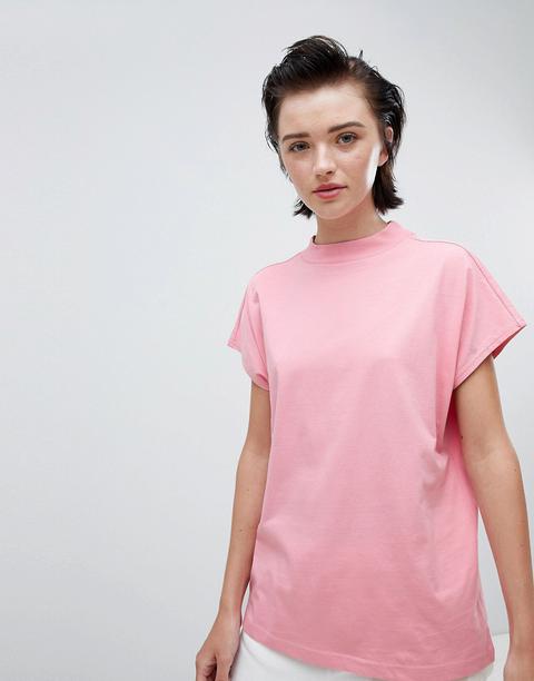 Weekday - Prime - T-shirt In Rosa - Rosa