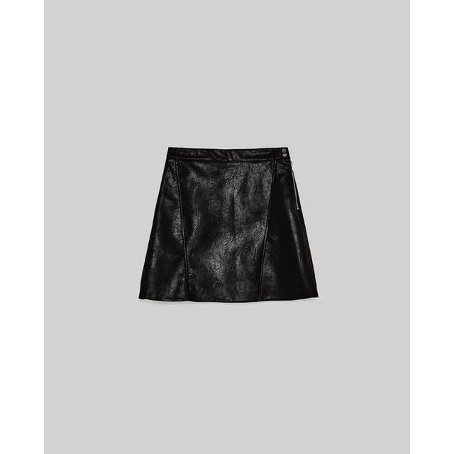 zara faux leather mini skirt