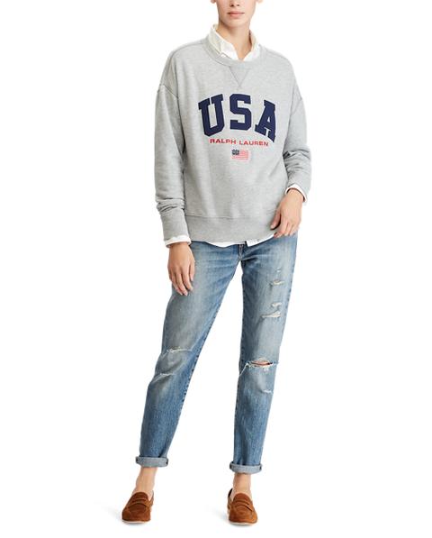 Fleece-sweatshirt Mit Usa-design
